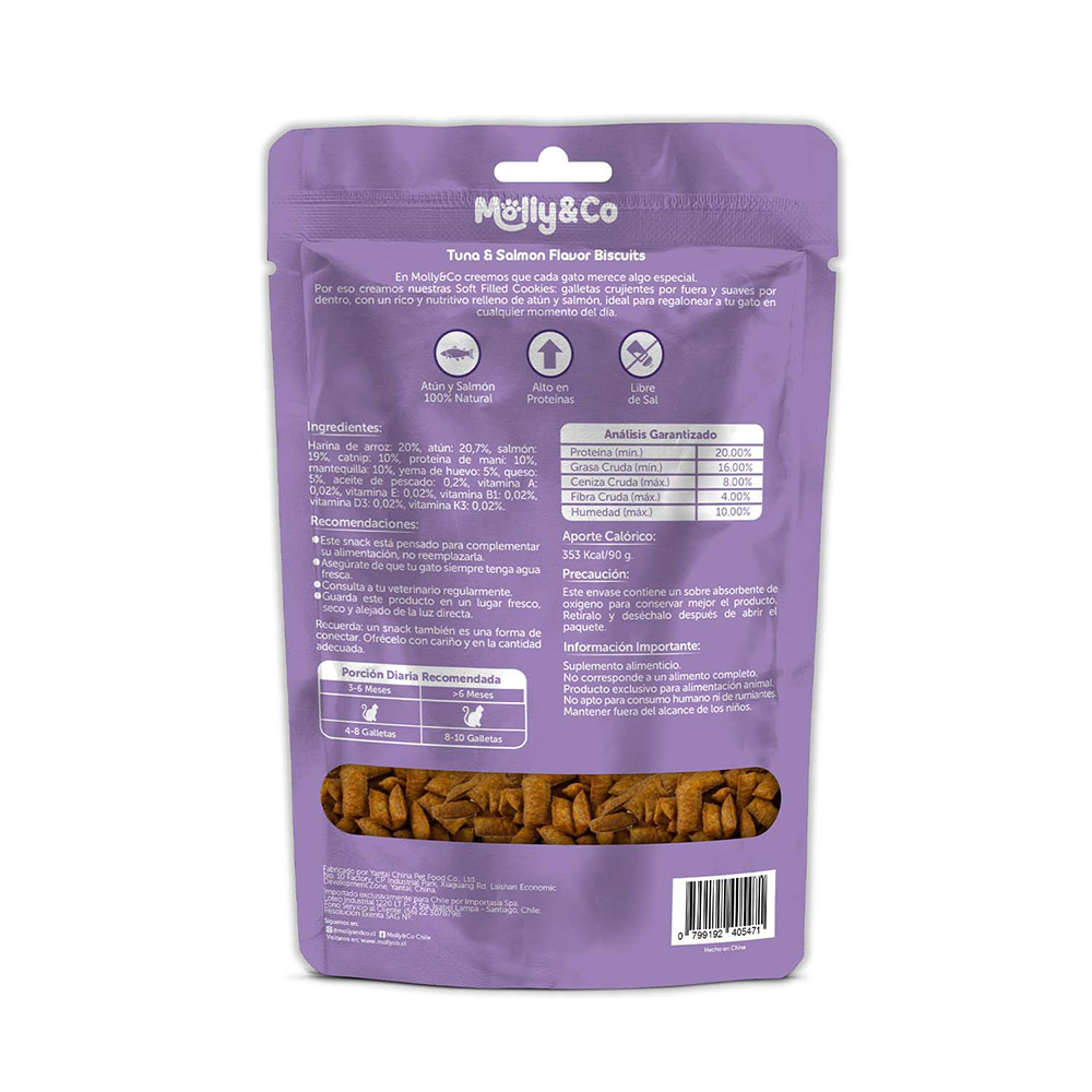 Galletas Rellenas de Atún y Salmón 90 G - Imagen 2