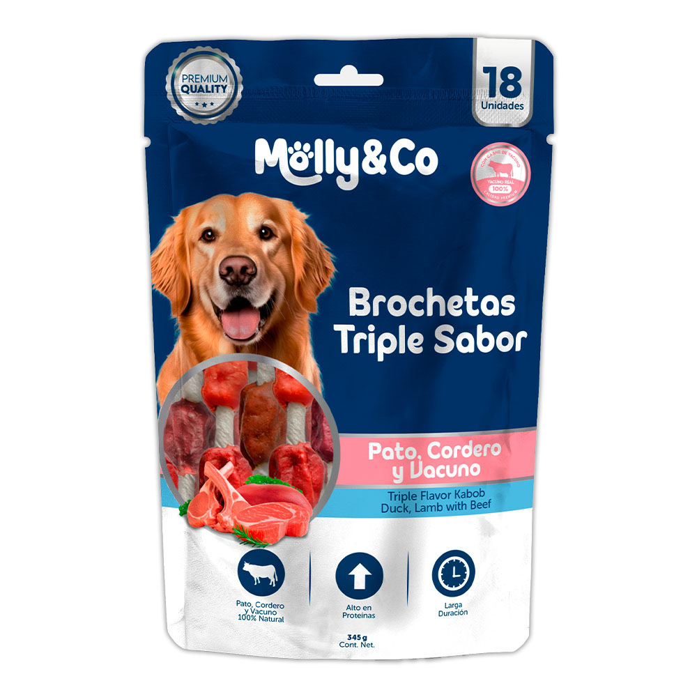 Brochetas Triple Sabor<br> Pato, Cordero y Vacuno 18 Unidades